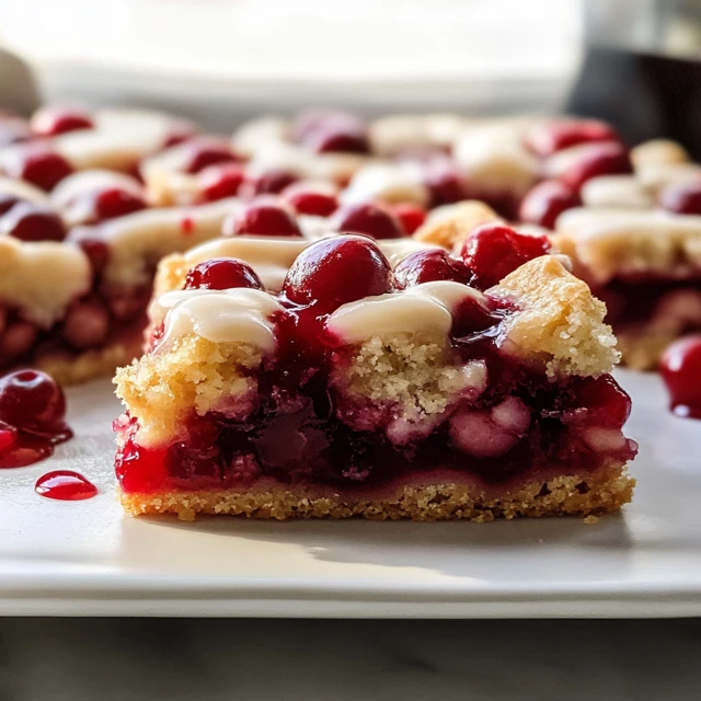 Sweet Cherry Pie Bars with Almond Glaze